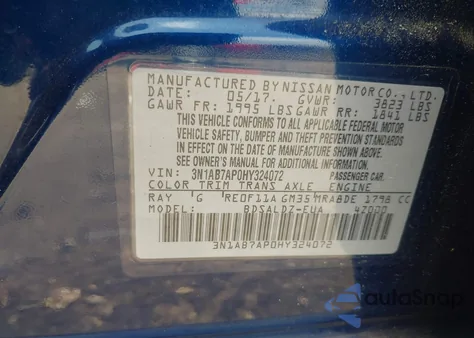 2017 Nissan Sentra Sv from USA, damaged, VIN 3N1AB7AP0HY324072